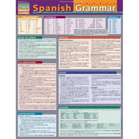 BARCHARTS BarCharts 9781423219637 Spanish Grammar Quickstudy Easel 9781423219637